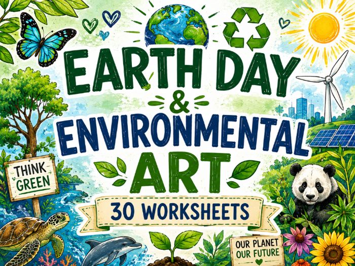 Earth Day & Environmental Art – 30 Creative Drawing Challenge Worksheets | KS2 KS3 KS4 | Cover Lesso