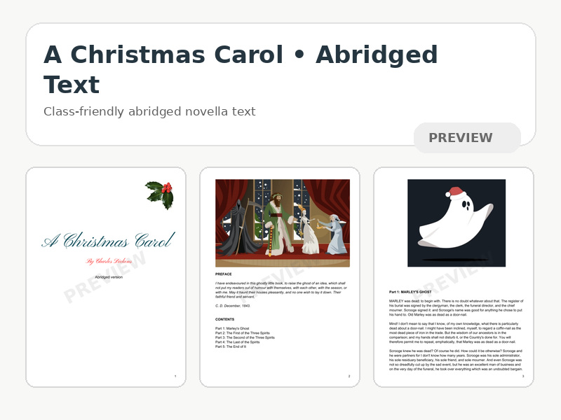 A Christmas Carol – Complete Novella Study Package