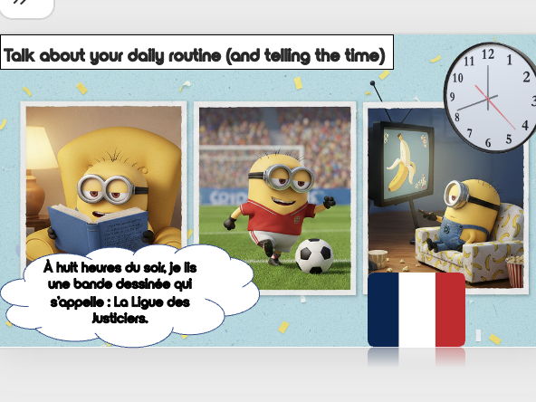 015. FRENCH Year 7 Unit 15: Routine journalière + lire l'heure