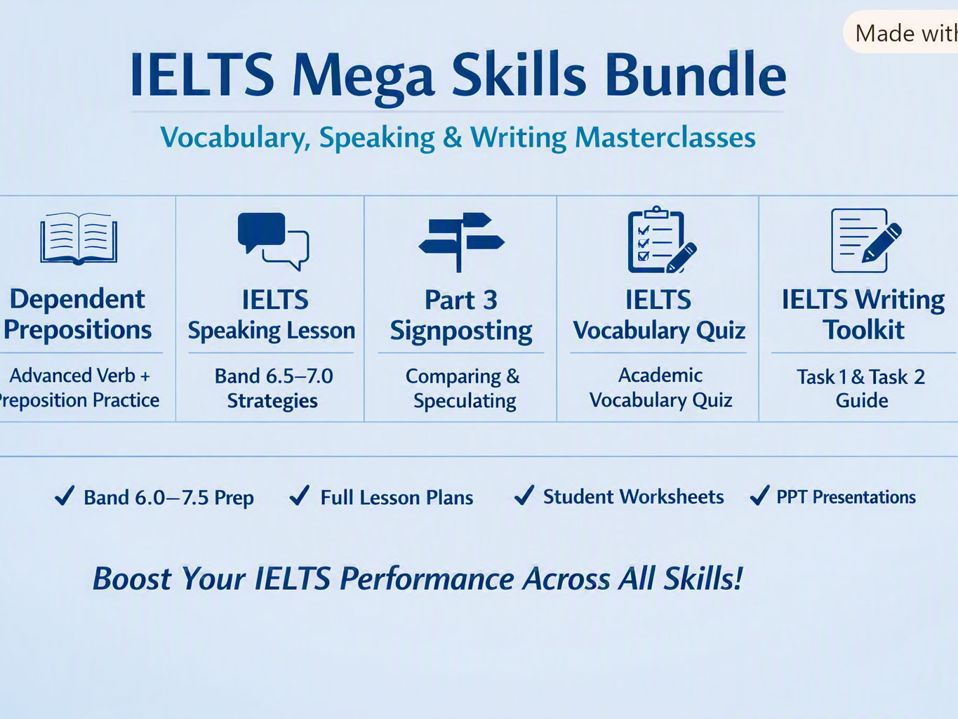 IELTS Mega Skills Bundle – Advanced Vocabulary, Speaking Masterclasses & Full Writing Toolkit | ESOL, EFL & IELTS Preparation
