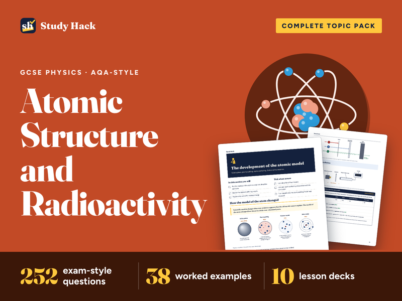 GCSE Physics Atomic Structure and Radioactivity Pack (AQA-style): Half-life, Nuclear Equations