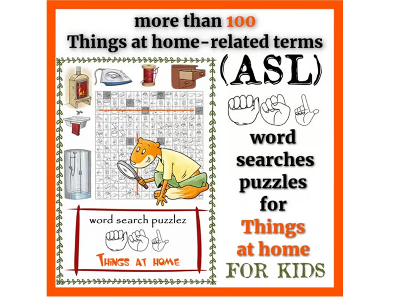 ASL Fingerspelling Word Search Puzzles