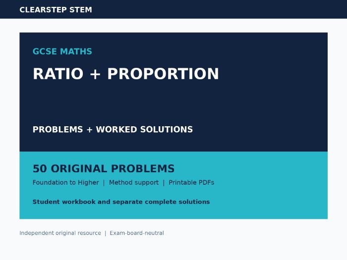 GCSE Ratio Proportion Worked Solutions