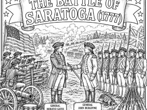 American Revolution Colouring Page- the Battle of Saratoga