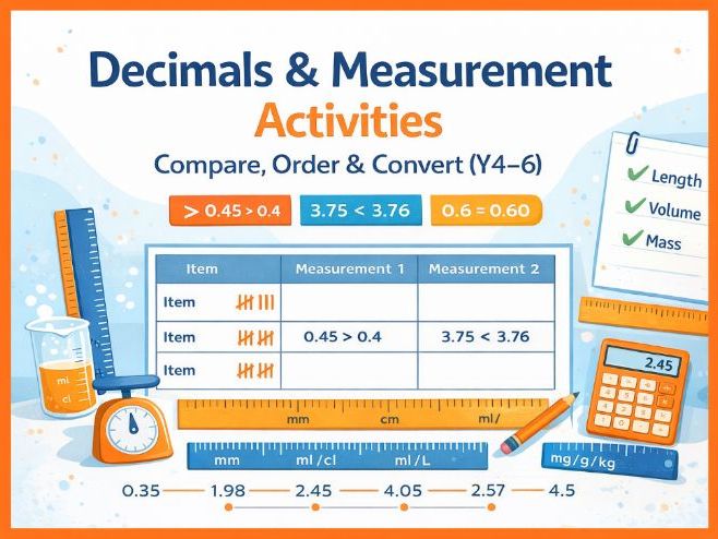 Decimals & Measurement Activities | Compare, Order & Convert (Y4–6)