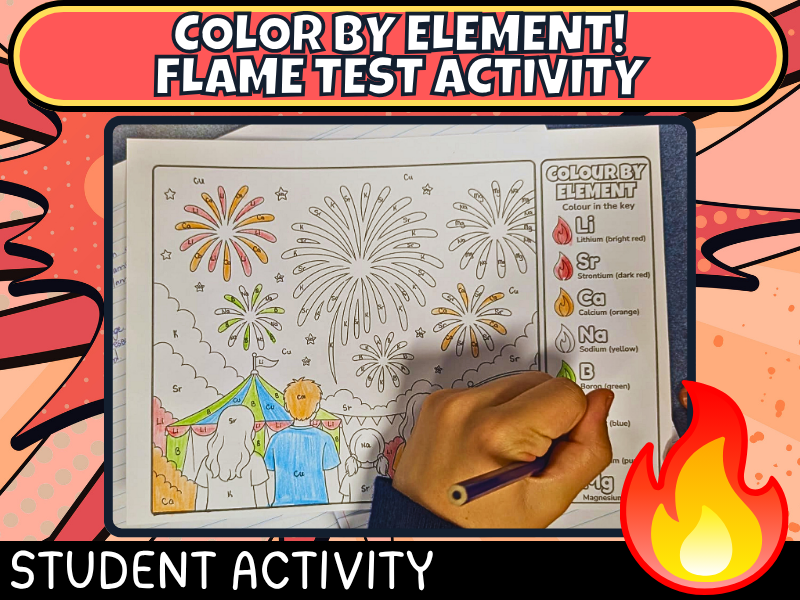 Flame Test Chemistry Activity Colour-by-Element Science Activity