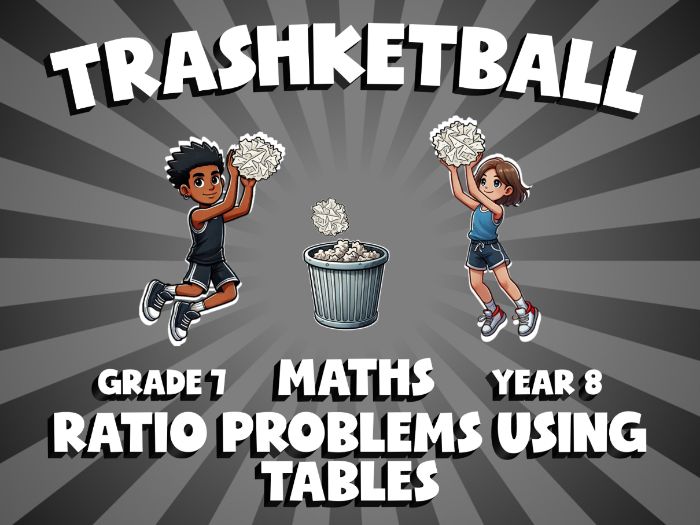 Ratio Problems Using Tables TRASHKETBALL Maths Game | No-Prep Year 8 Review Activity