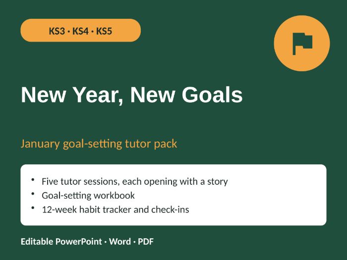 New Year, New Goals: January Goal-Setting Tutor Pack + 12-Week Tracker | KS3–KS5