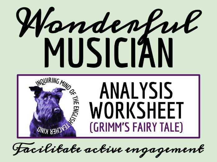"The Wonderful Musician" Short Story Analysis Worksheet | Grimm's Fairy Tale