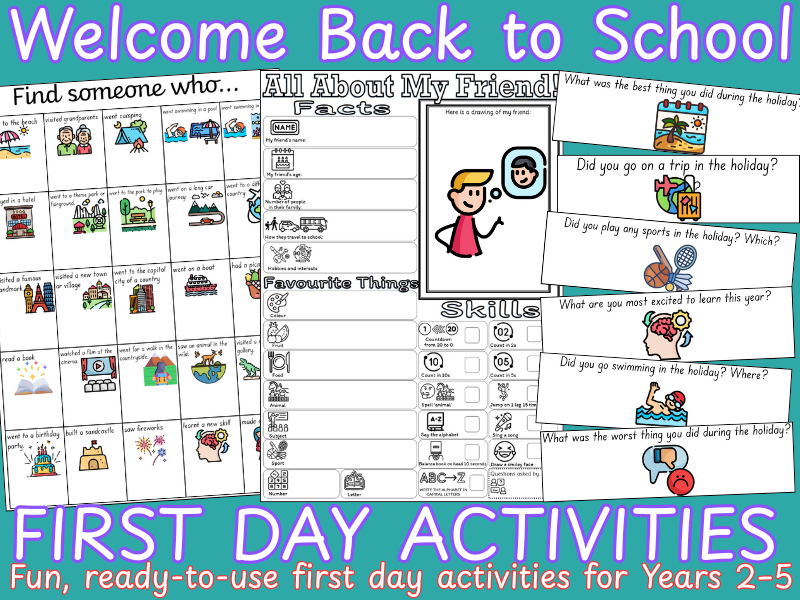 Back to School Welcome Back About Me Pack