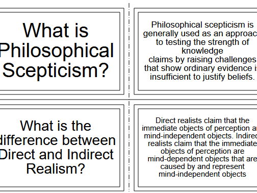 48 Flashcards for Epistemology (Philosophy A-Level)