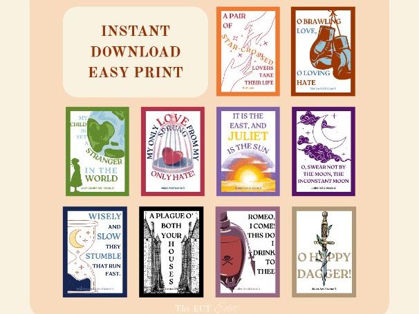 Romeo and Juliet Key Quote Posters English Literature