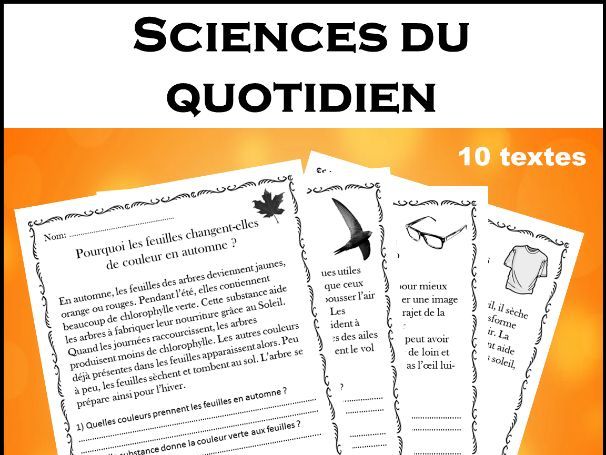 C. de lecture - Sciences du quotidien / French Reading Comprehension