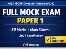 FULL AQA GCSE Computer Science (8525) Paper 1 Mock Exam | 80 Marks + Mark Scheme | 2027 Spec