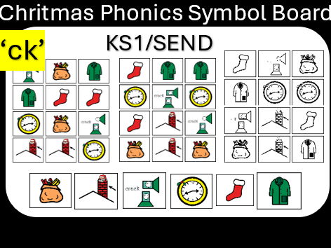 Christmas 'CK' Phonics Symbol Boards