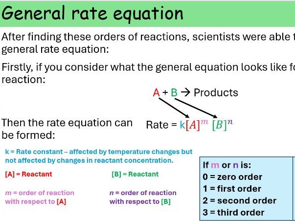 WJEC A level chemistry A2 Unit 3 Topic 3.5: Chemical Kinetics powerpoints for whole topic
