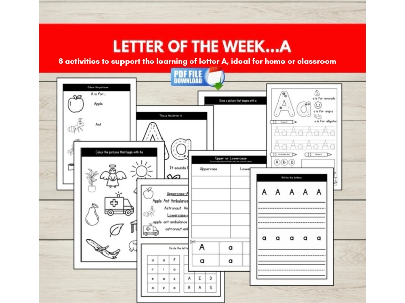 FREE Letter of the Week A Worksheets - Alphabet and Phonics Activities