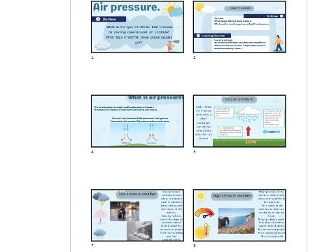 KS3 Weather unit - Lesson 4 -  Air pressure