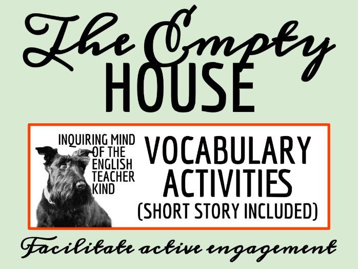 "The Empty House" by Algernon Blackwood Vocabulary Activities (Halloween Ghost Story)