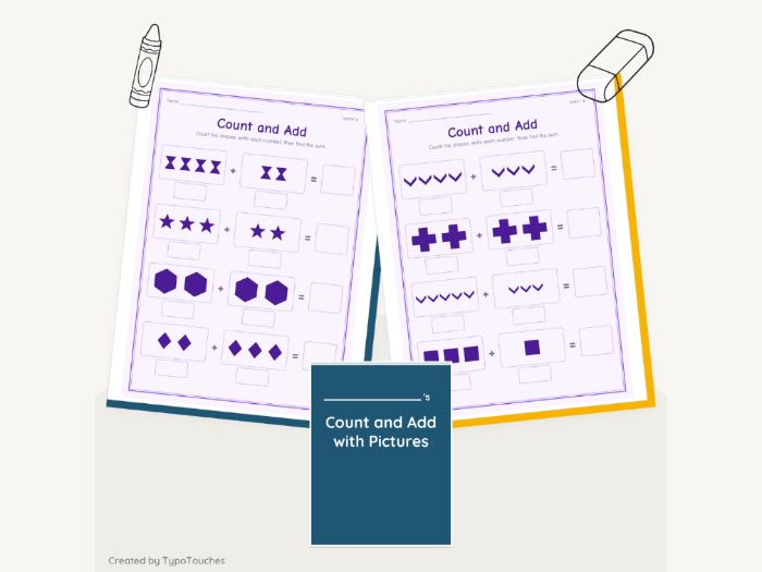 Count and Add with Pictures | 23 Sheets