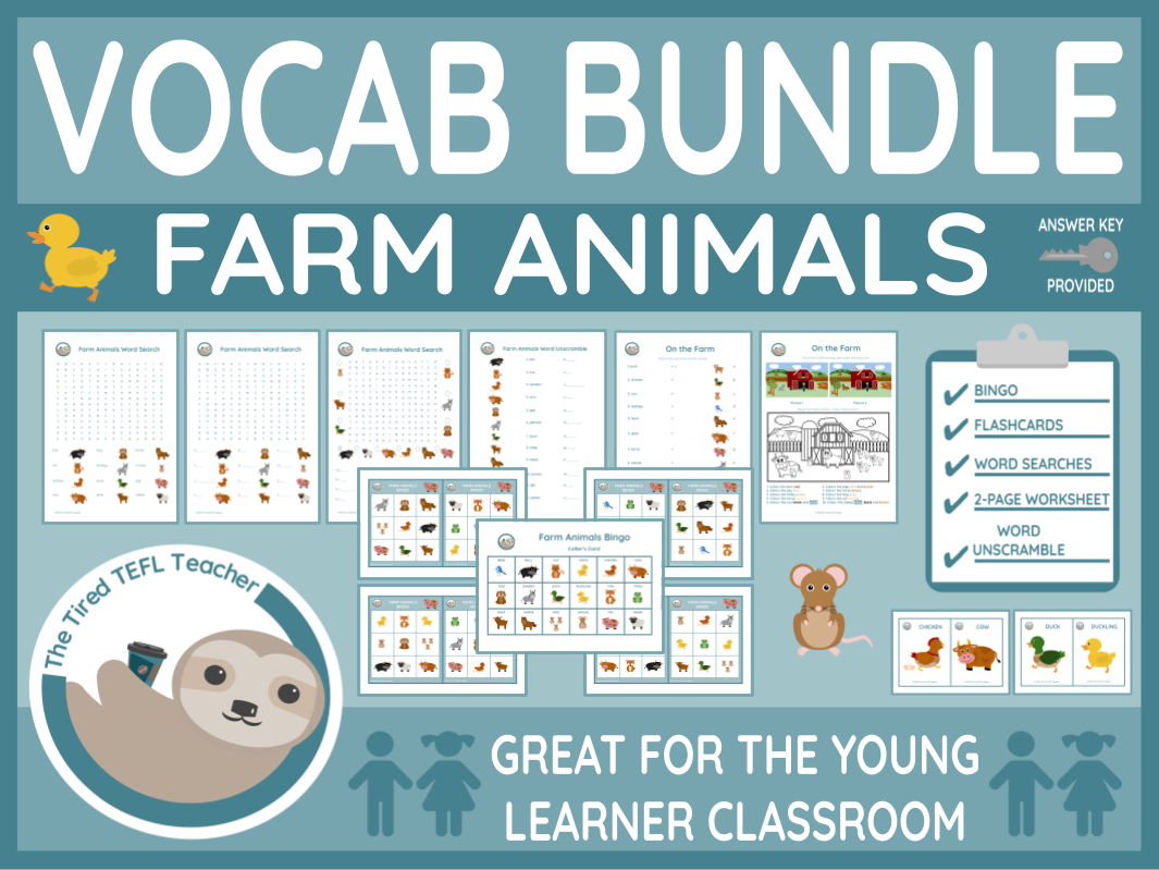 ESL Farm Animals Vocabulary Bundle