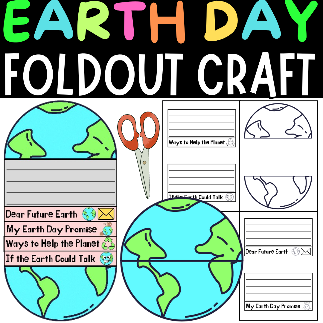 Earth Day Foldable Flip book Craft & Writing Activities Spring Bulletin ...