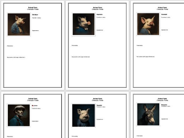 Animal Farm Character Profiles