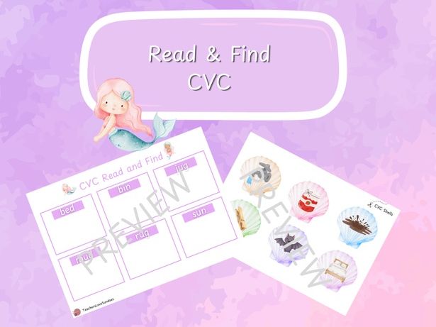 Mermaid CVC Read & Find