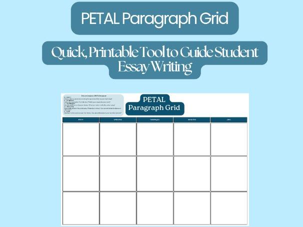 PETAL Paragraph Grid – Blank Worksheet for GCSE & A-Level English