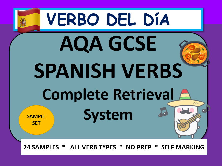 FREE SAMPLE- Verbo del día -AQA GCSE Spanish verbs