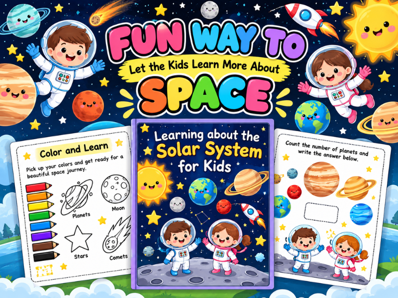 Solar System Activity Pack & Worksheets | Space Coloring, Tracing & Counting (Pre-K to Gr 1)