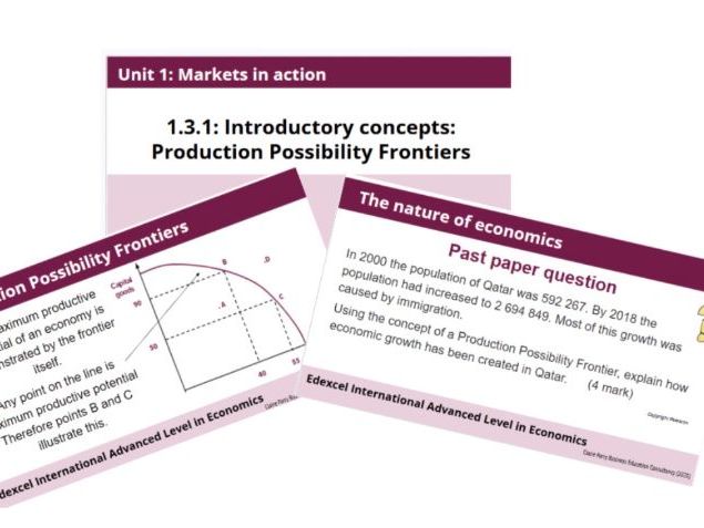 Production Possibility Frontiers: 1.3.1 Introductory concepts: The Nature of Economics