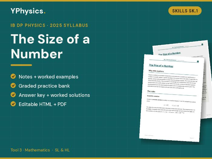 IB DP Physics (2025) SK.1 Scientific Notation and SI Prefixes Skill Pack