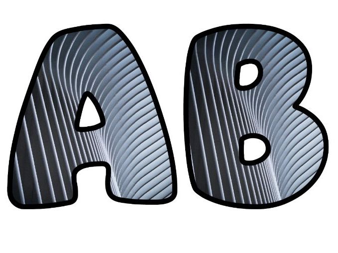 3D Abstract Lines Classroom Display | Lettering Set | Upper & Lowercase, 0-9 and Signs
