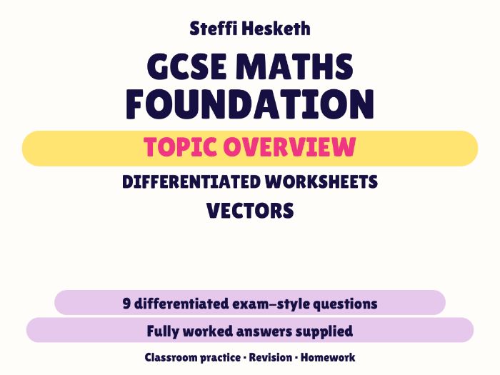 GCSE Foundation Vectors | Topic Overview Differentiated Worksheet