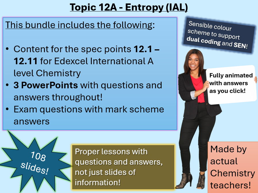 Edexcel International A level Chemistry - lessons with questions and answers | Topic 12A | Entropy
