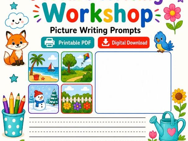 Picture Writing Workshop | Picture Writing Prompts | Printable PDF | Digital Download