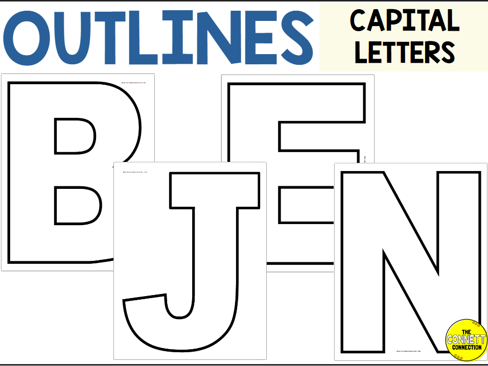 Capital Letter Outlines for Alphabet Crafts