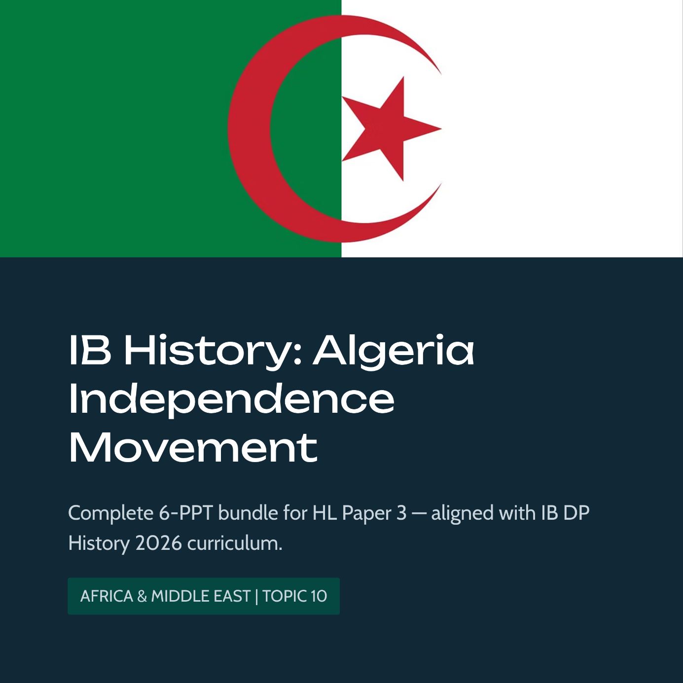 IB History HL Africa - Algeria Independence Movement 6 PPT Bundle