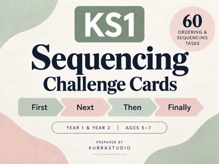 KS1 Sequencing Challenge Cards – 60 Tasks