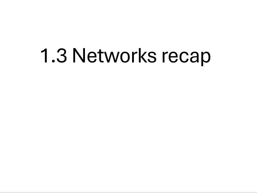 OCR GCSE J277 Computer Science 1.3 Computer networks, connections and protocols Recap