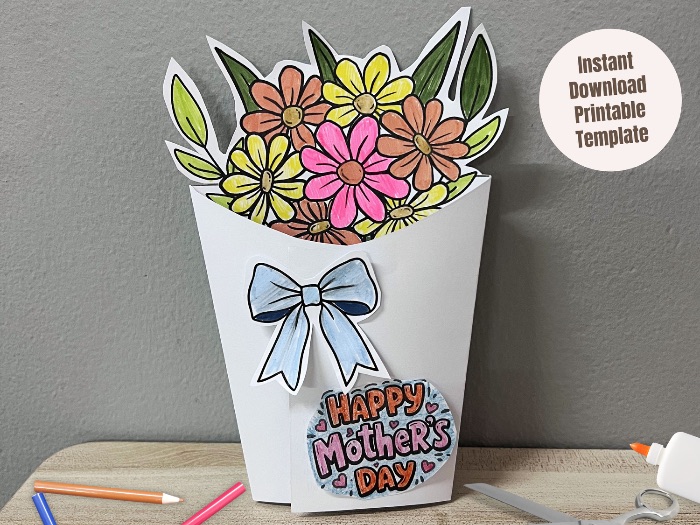 Mothers Day Flower Card, Easy card making