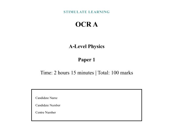 OCR A A-Level Physics Papers 1–3 Set