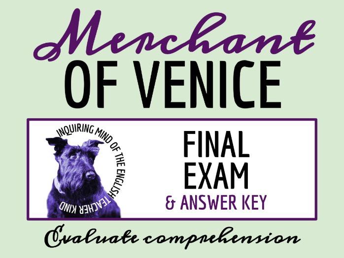 Shakespeare's Merchant of Venice Test and Answer Key | Final Exam | Assessment