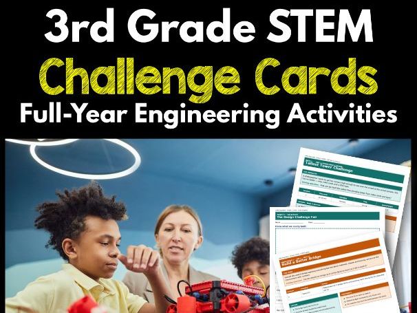 3rd Grade STEM Challenge Cards | Full-Year Engineering Activities
