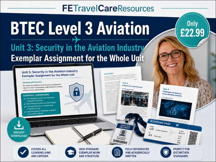 BTEC Level 3 Aviation Unit 3 Security in the Aviation Industry | Exemplar Assignment