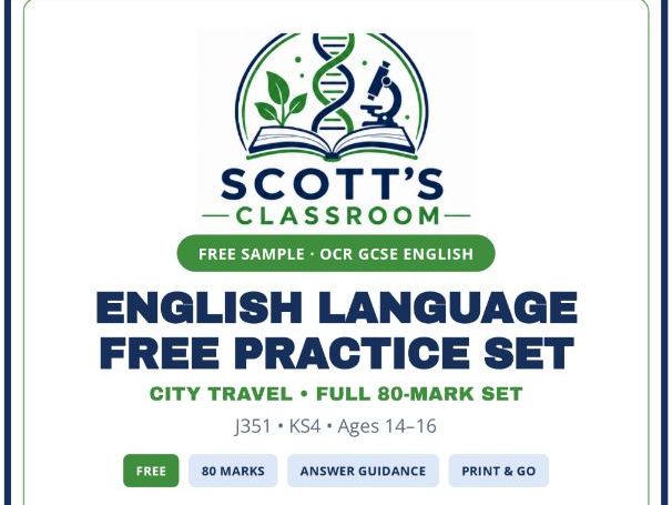 FREE OCR GCSE English Paper 1 Practice Set