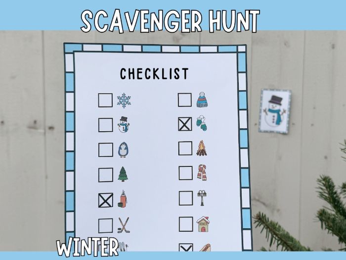 Winter Scavenger Hunt - Printable Game for Kids