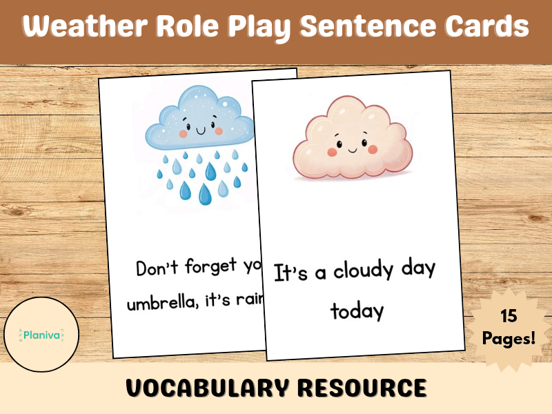 Weather Role Play Sentence Cards – EYFS & KS1 Speaking and Vocabulary Resource