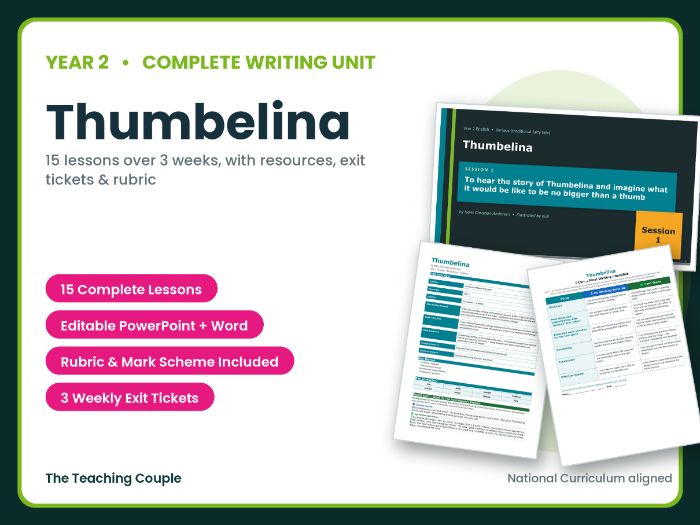 Thumbelina | Year 2 English Unit | 15 Complete Lessons + Resources + Mark Scheme